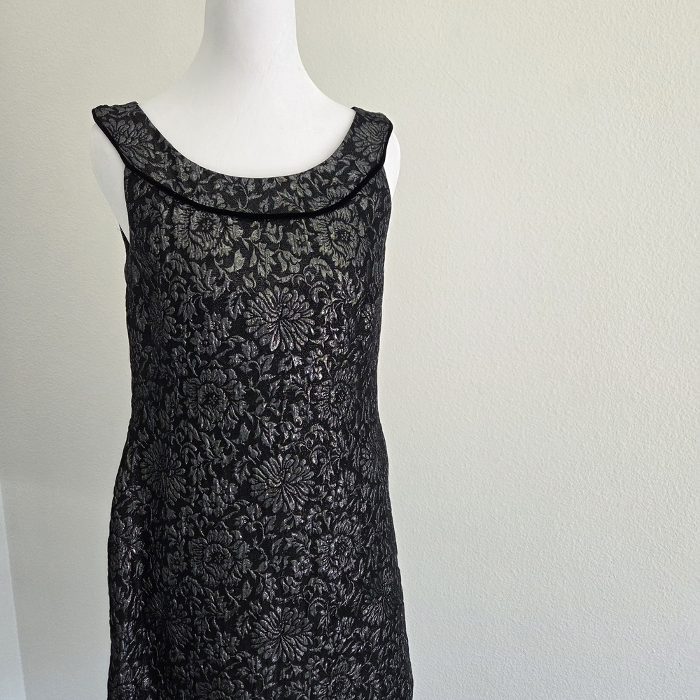 Elegant Black and Silver Floral Dress